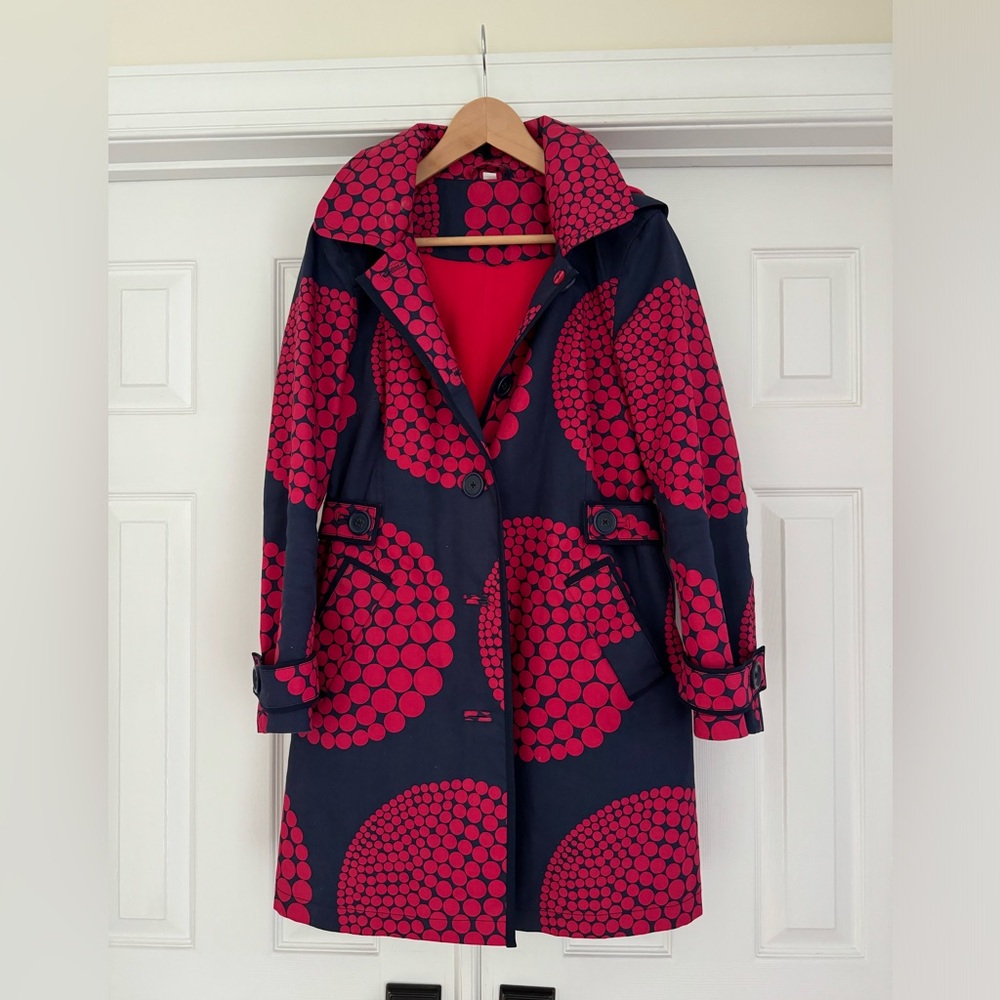 Boden Belted Hooded Rain Jacket w removable hood Women’s US 8